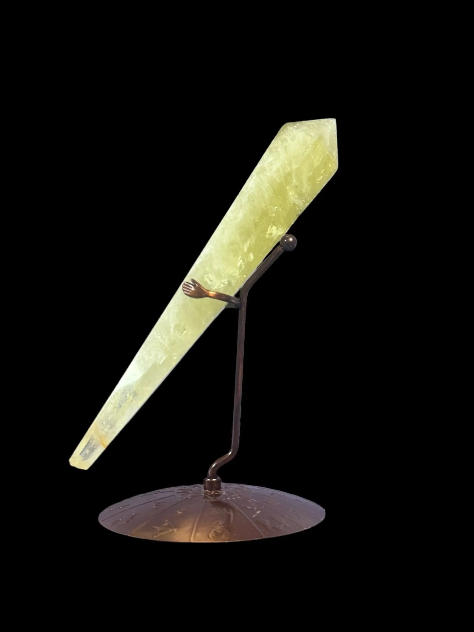 Citrine Crystal Scepter with Zodiac Stand