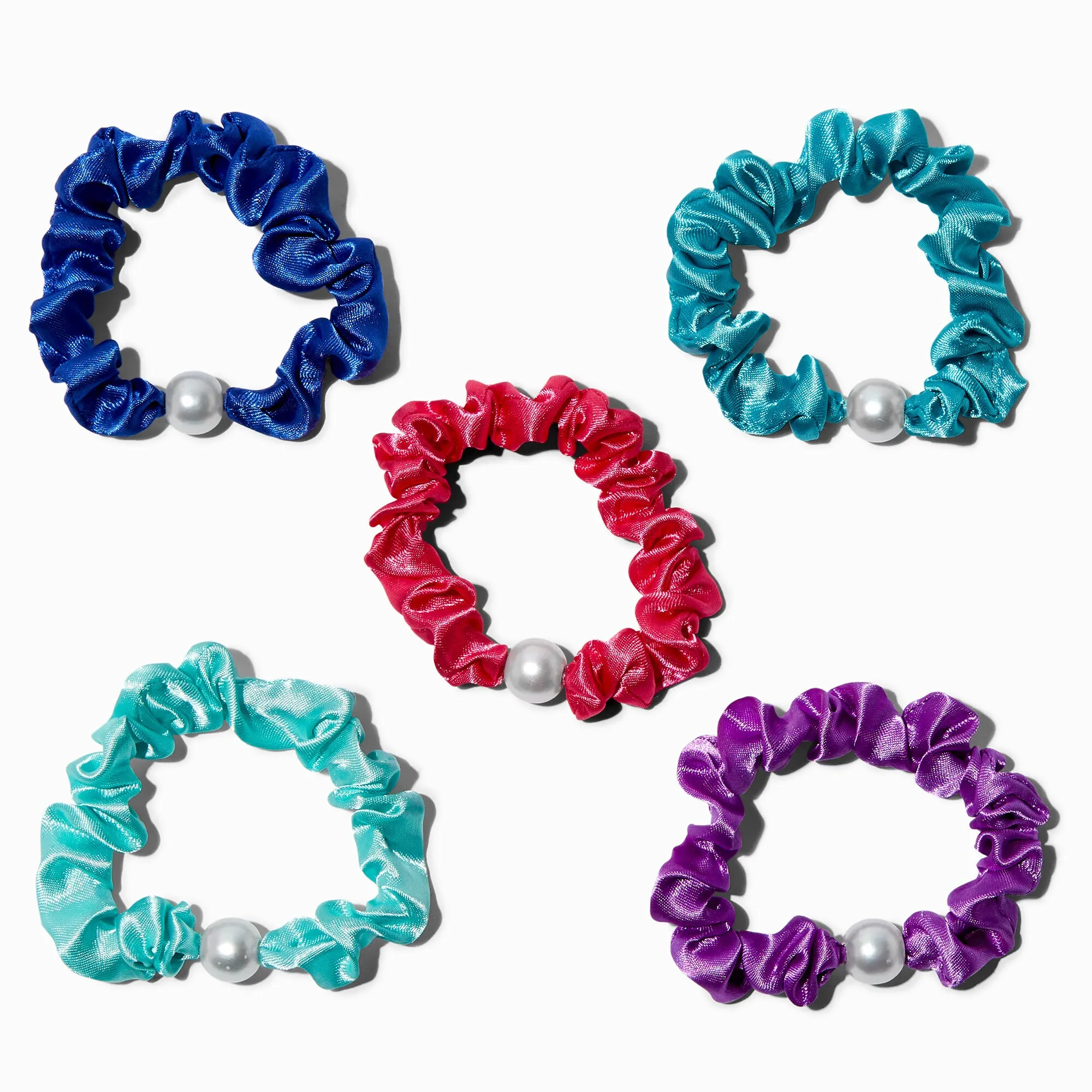 Claire's Club Jewel Tone Hair Scrunchies - 5 Pack