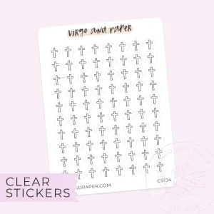 Clear Cross Icon Stickers