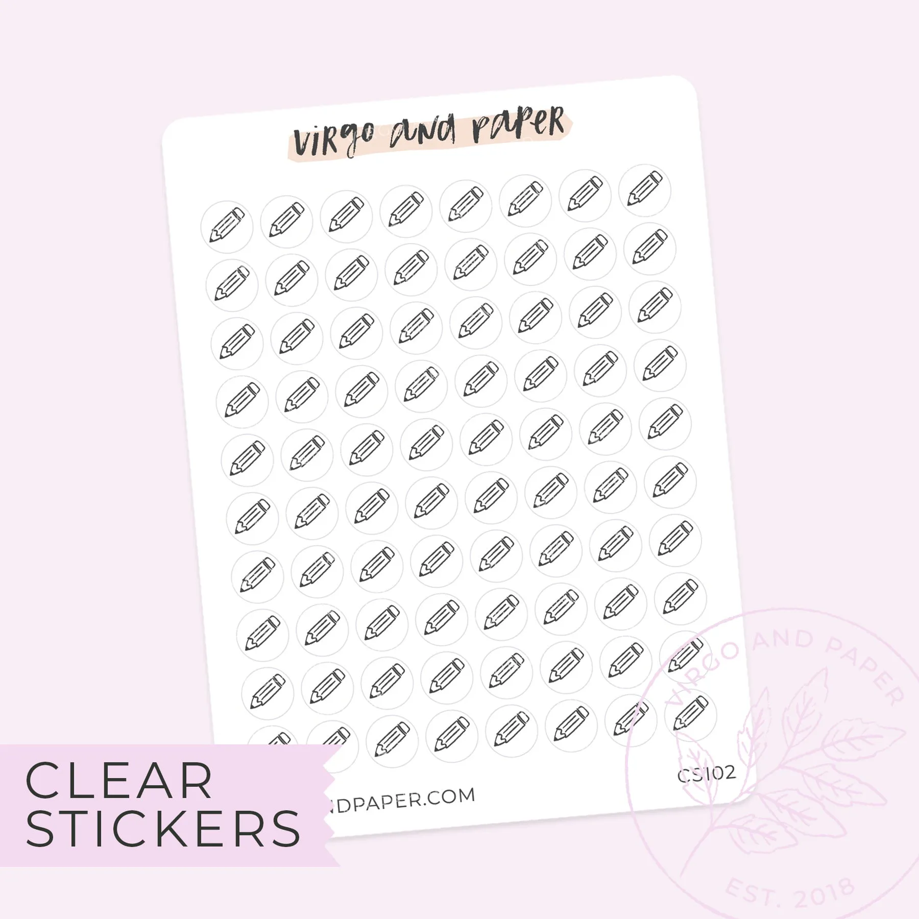 Clear Pencil Icon Stickers