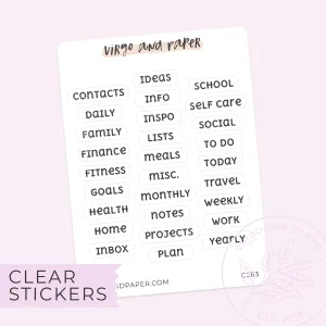 Clear Tab Label Stickers v.2