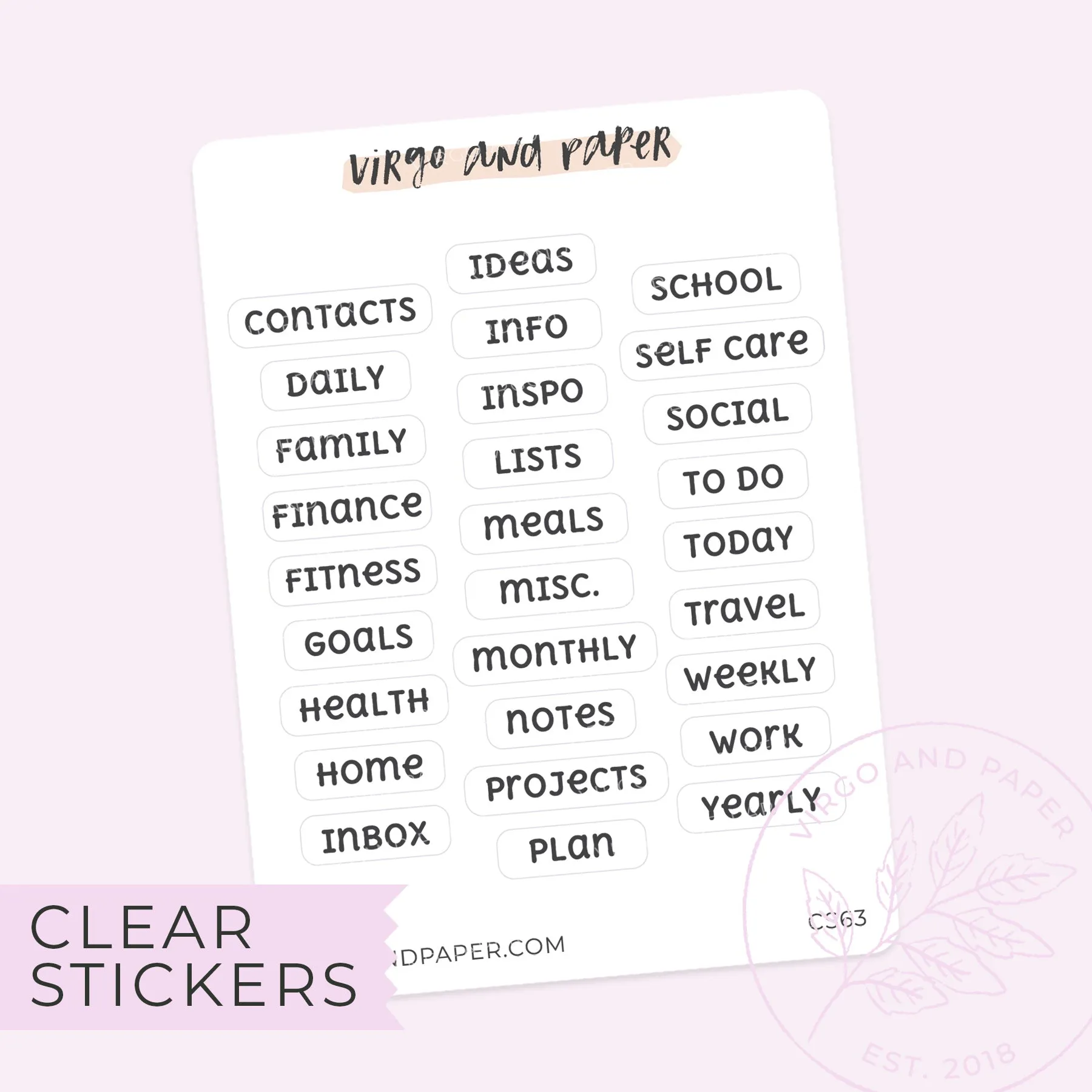 Clear Tab Label Stickers v.2