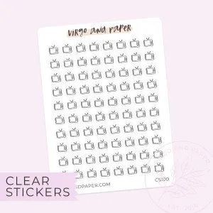 Clear TV Icon Stickers