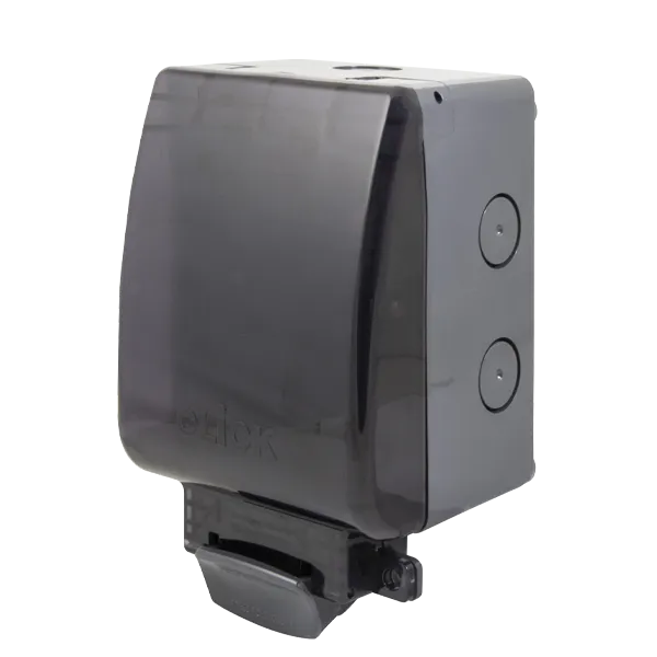 Click OA2652T Weatherproof IP66 13A Fused Connection DP Switched Unit with Neon (Semi-Transparent Lid)