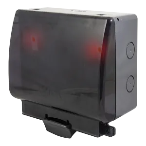 Click OA840T Weatherproof IP66 2G 13A DP Switched Socket   Neon (Semi-Transparent Lid)