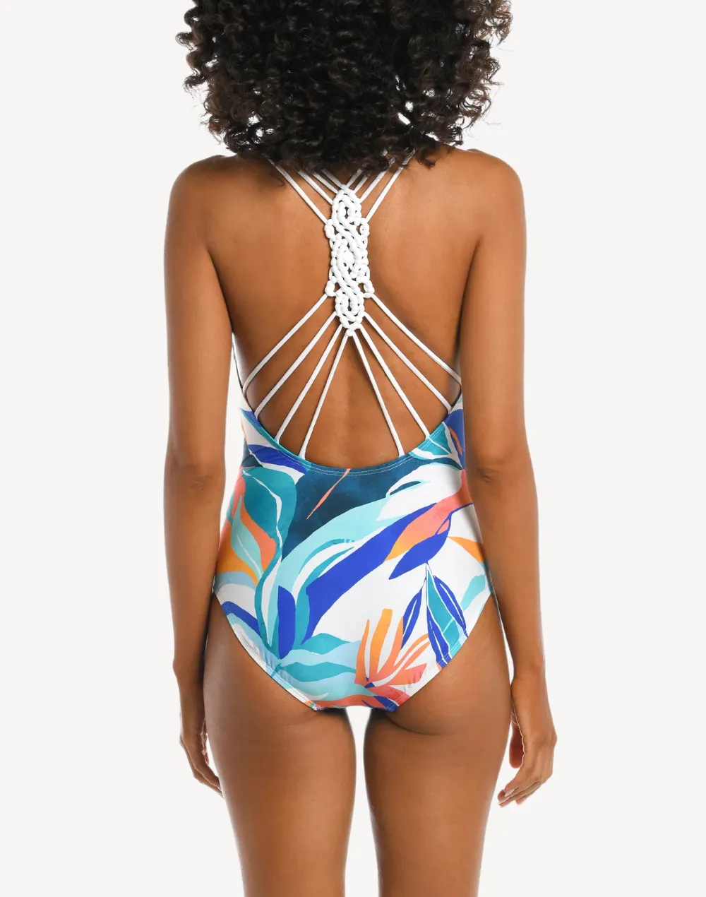 Coastal Palms Macrame Back One Piece