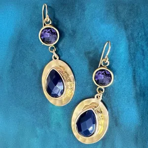 cobalt &  tanzanite double drops