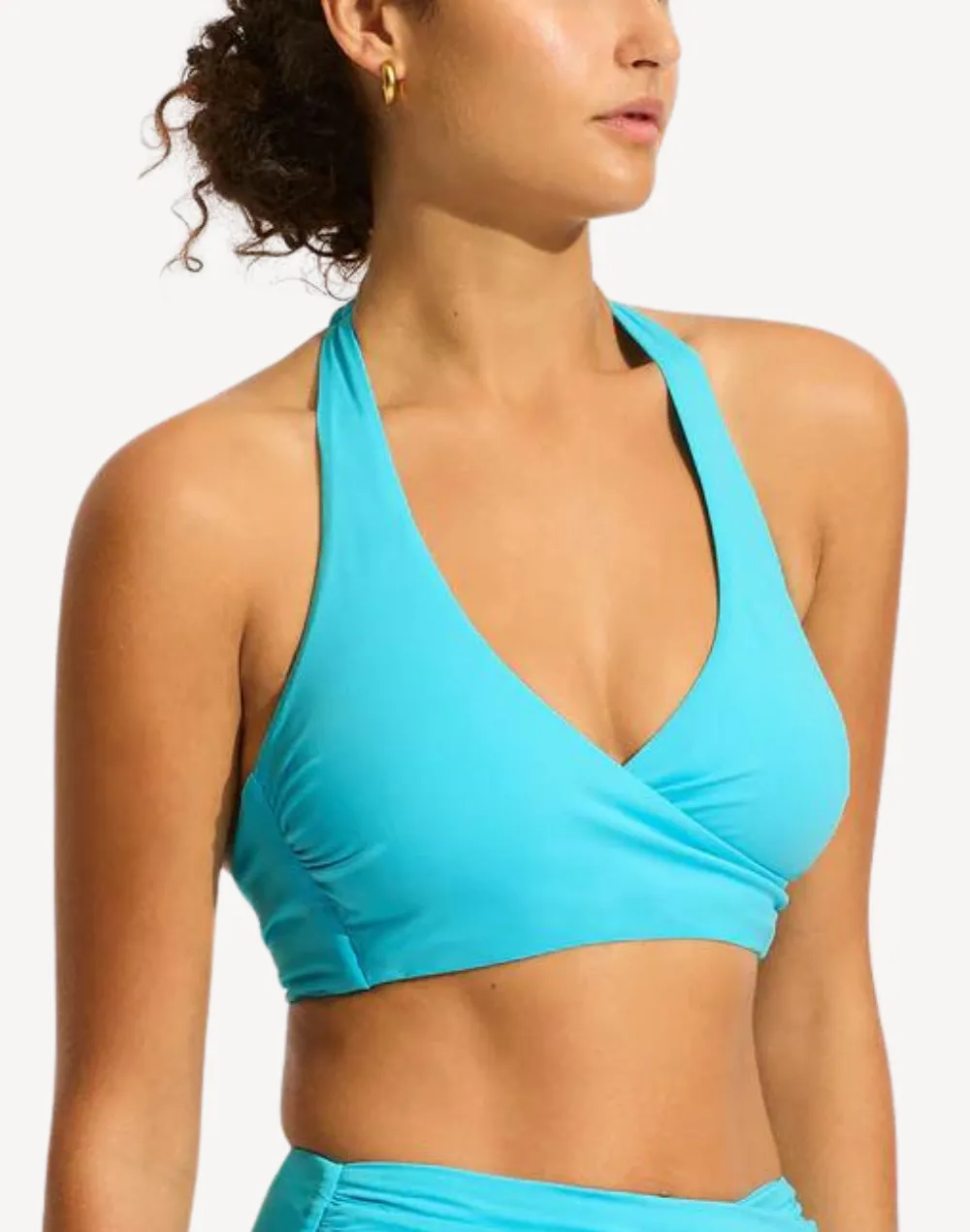 Collective DD Wrap Front Halter Bikini Top