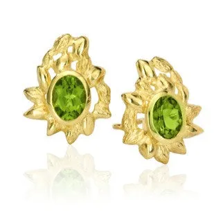 Colore E11 | 18K Gold Peridot Earrings | Handmade in Italy | Via Orefici