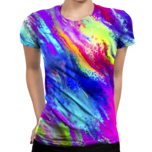 Colored Cracks Womens T-Shirt