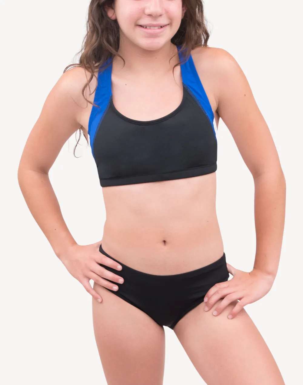 Colour Splice Polyester Bikini Top