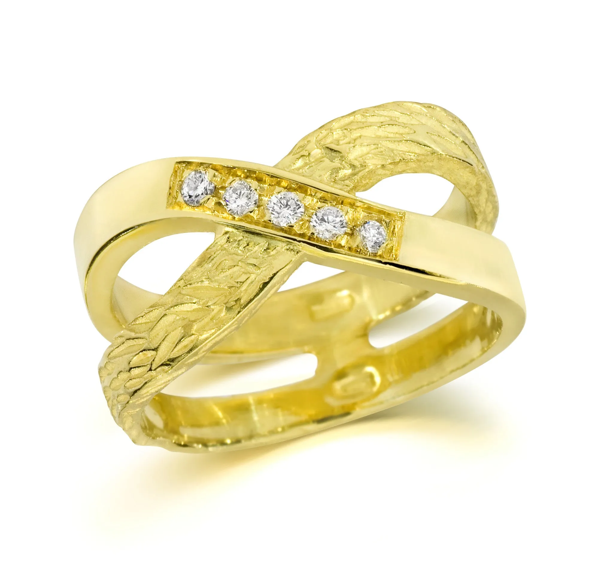 Contrasto R5 | 18K Gold Diamond Ring | Handmade in Italy | Via Orefici