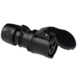 Cord Connector PCE 16 Amp IP44 Black