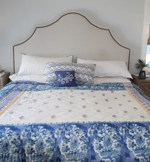 Cotton Quilt With Abstract Floral Design