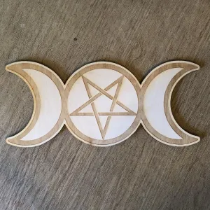 Crystal Grid - 6" - Triple Moon/Pentagram