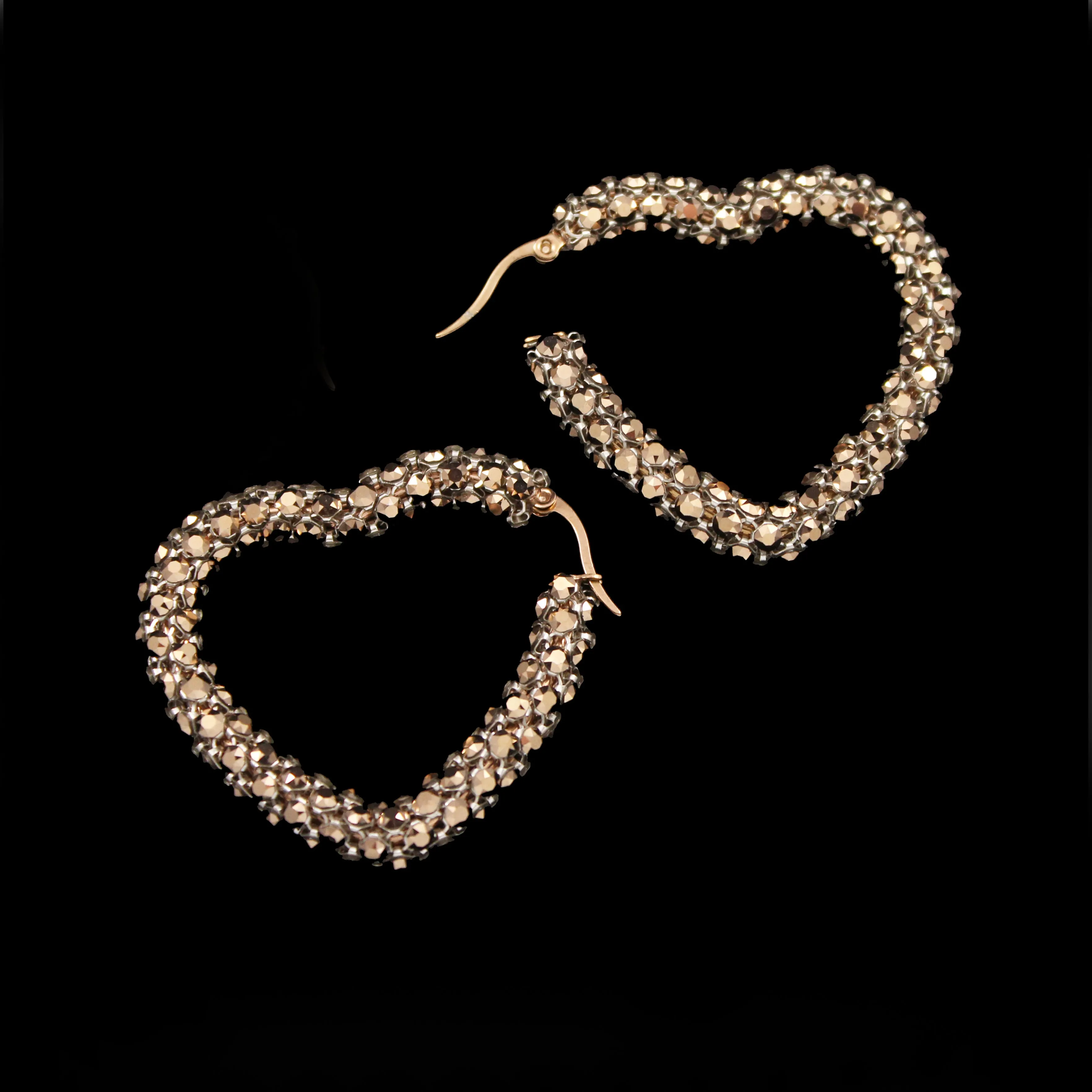 Crystal Mesh Small Heart Hoop Earring