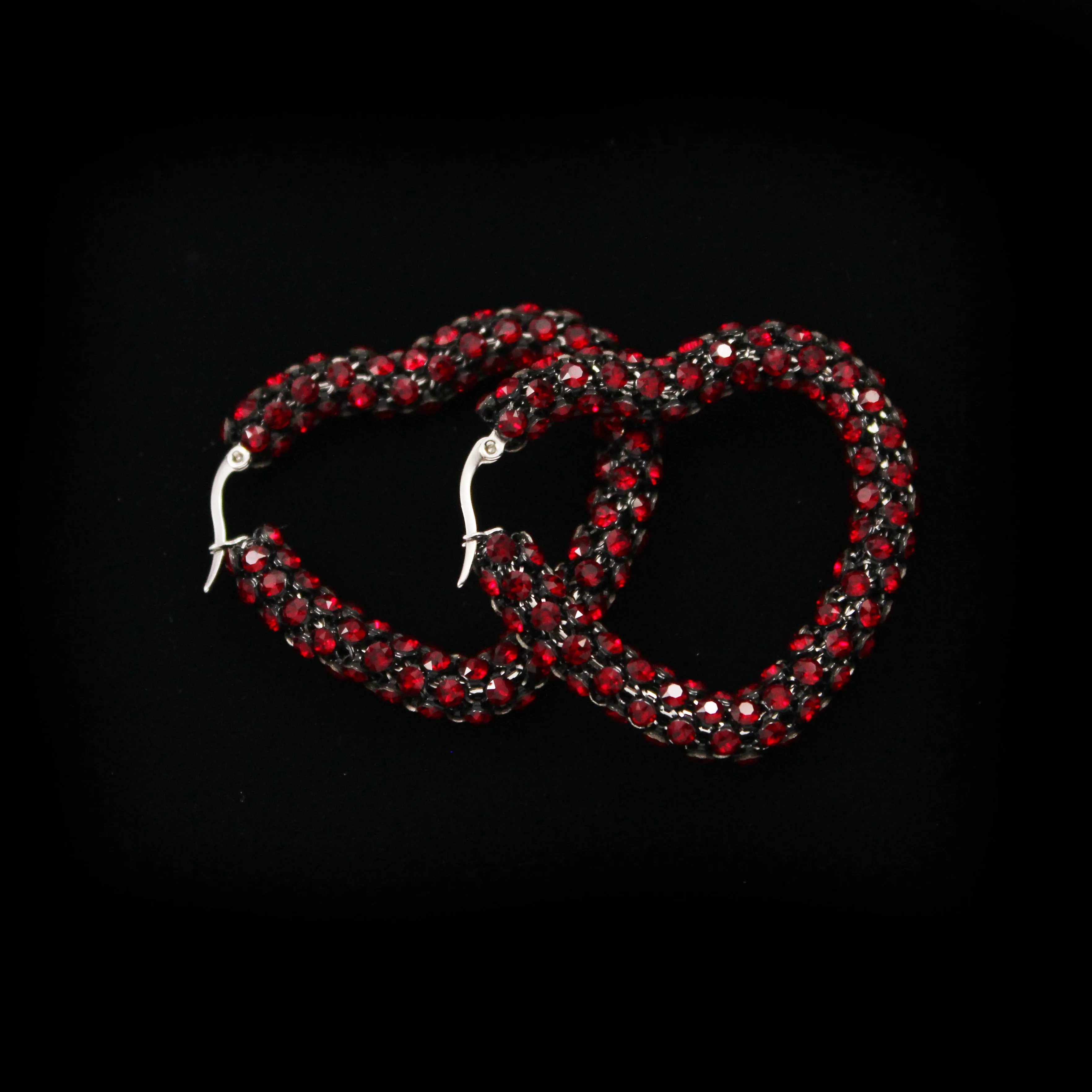 Crystal Mesh Small Heart Hoop Earring