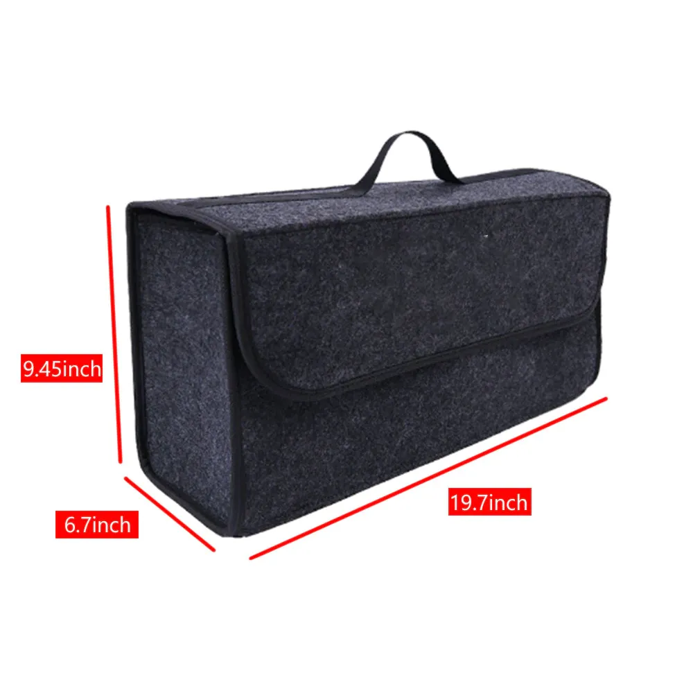 Custom Text For Soft Felt Car Bag Organizer, Compatible with All Cars, Folding Car Storage Box Non Slip Fireproof Car Trunk Organizer MS12990