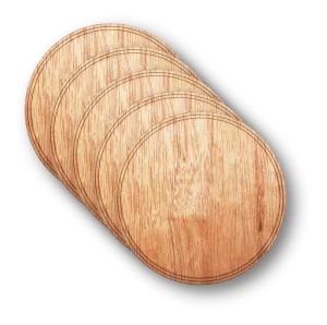Customizable 4" Wood Coasters - 4-Pack