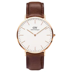 Daniel Wellington Men's Watch Brown Tone Case Quartz