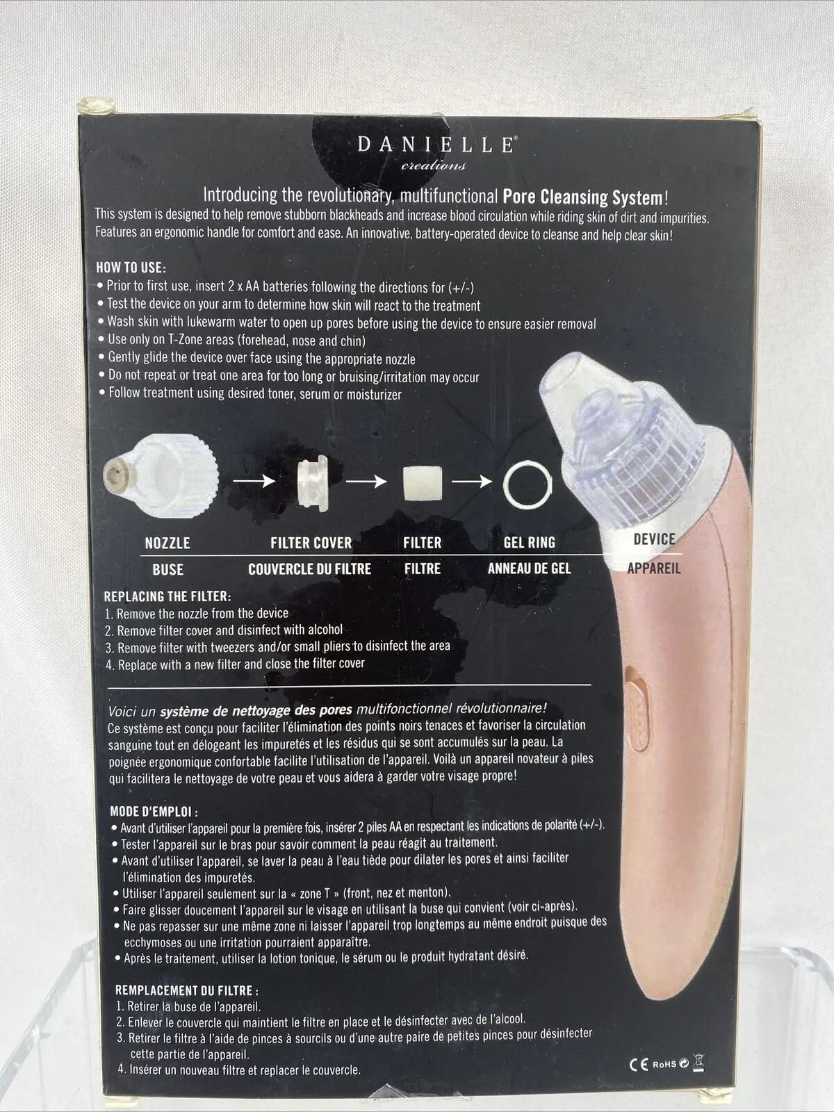 Danielle Creations Pore Cleansing System Multi functional Diamond Head Battery