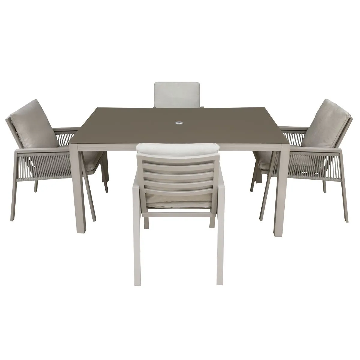 Dellonda Fusion 5 Piece Outdoor Dining Set with Weatherproof Aluminium Frame