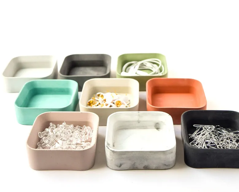 Desk Accessories Set - Post-It Holder - Pen Cup - Desk Organizer - Desk Set - Minimalist - Cement - Office Organizer - Paper Clip Holder - Modern - Home Office