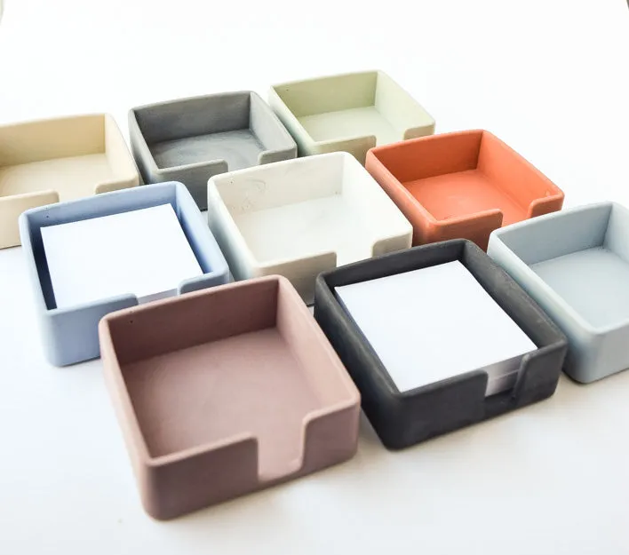 Desk Accessories Set - Post-It Holder - Pen Cup - Desk Organizer - Desk Set - Minimalist - Cement - Office Organizer - Paper Clip Holder - Modern - Home Office