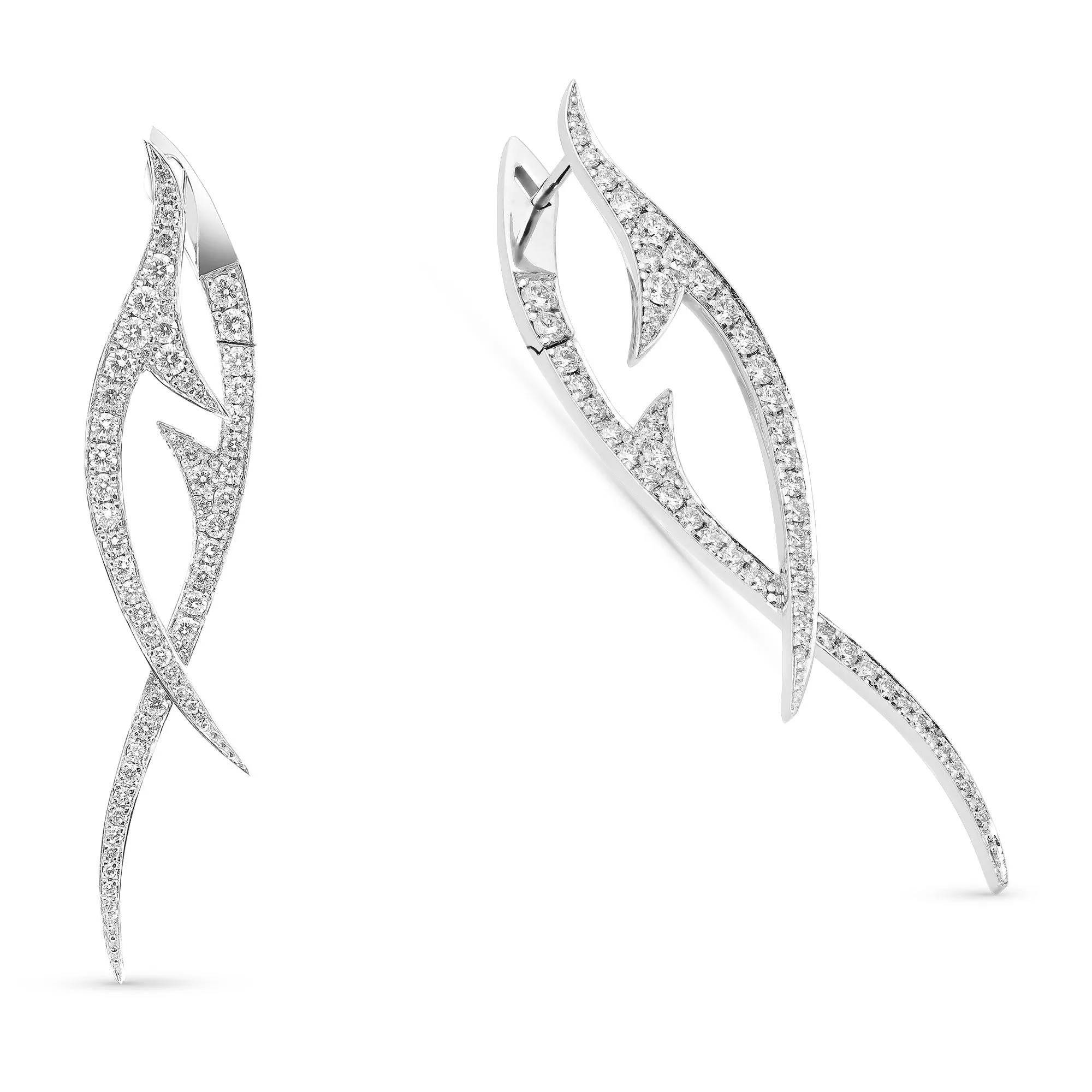 Diamond Bypass Yin Yang Drop Earrings - 1.45 Carat