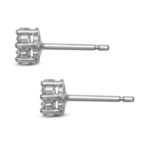 Diamond Jewel 14K Gold Diamond Flower Cluster Stud Great Value