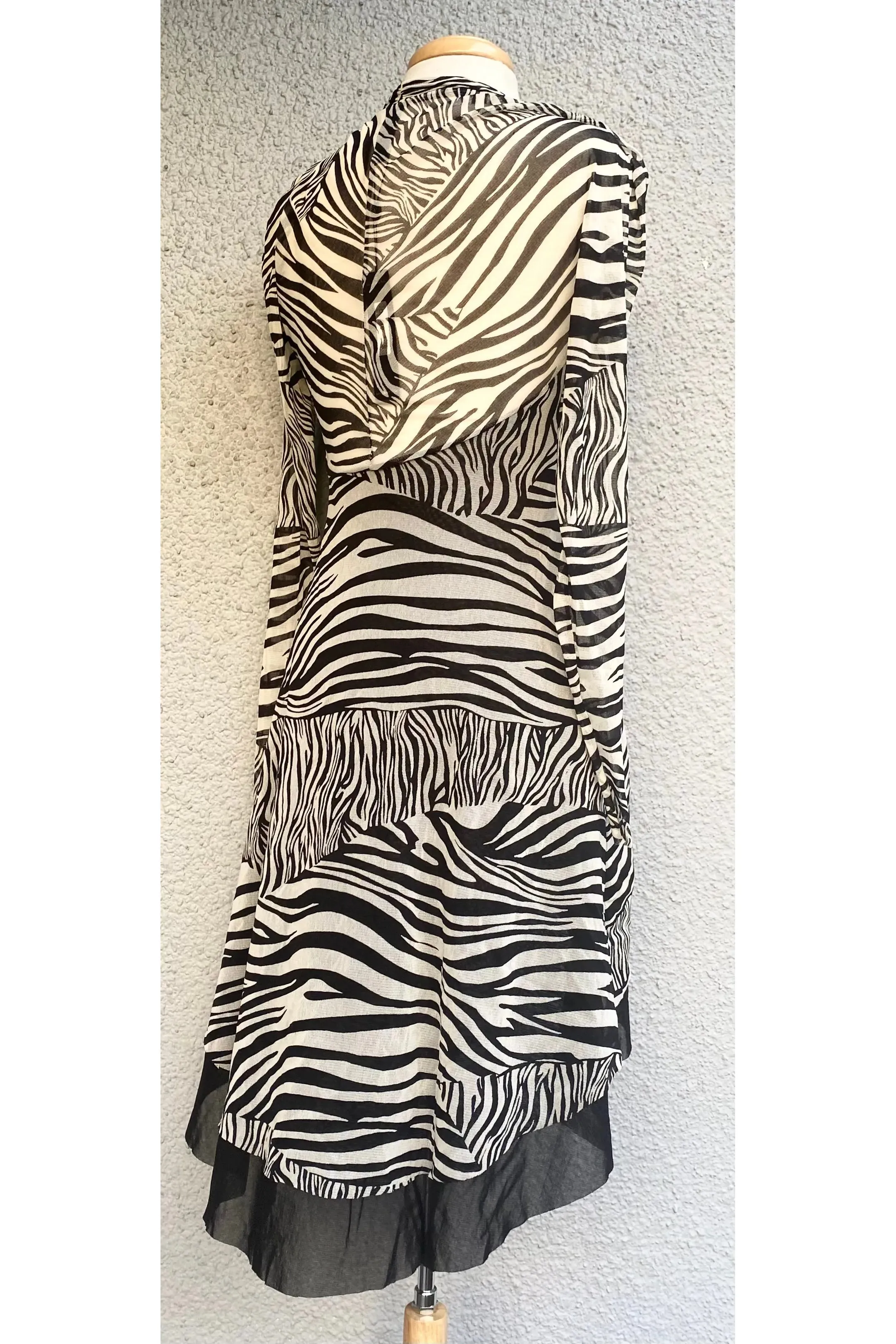 DJIBOUTI Sheer Mid Length Print Duster