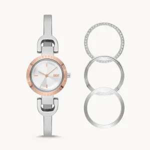 DKNY WOMEN'S CITY LINK QUARTZ STAINLESS STEEL THREE-HAND WATCH