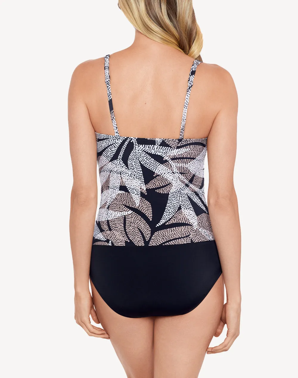 Dot Leaf Me V Neck Shirred One Piece