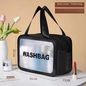 Double Layer Dry Wet Makeup Bag with Wet/Dry Compartments Large Capacity Makeup Bag Toiletry Bag Travel Portable Handbag