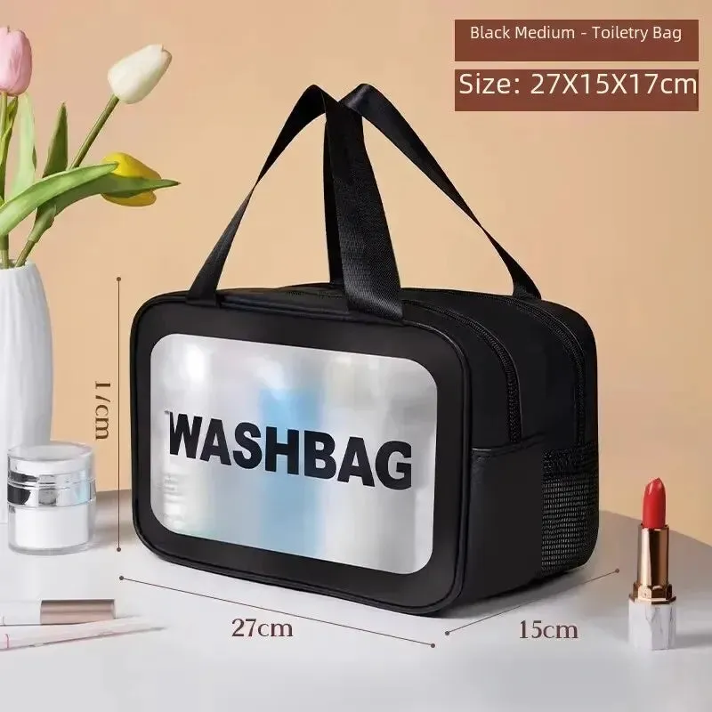 Double Layer Dry Wet Makeup Bag with Wet/Dry Compartments Large Capacity Makeup Bag Toiletry Bag Travel Portable Handbag