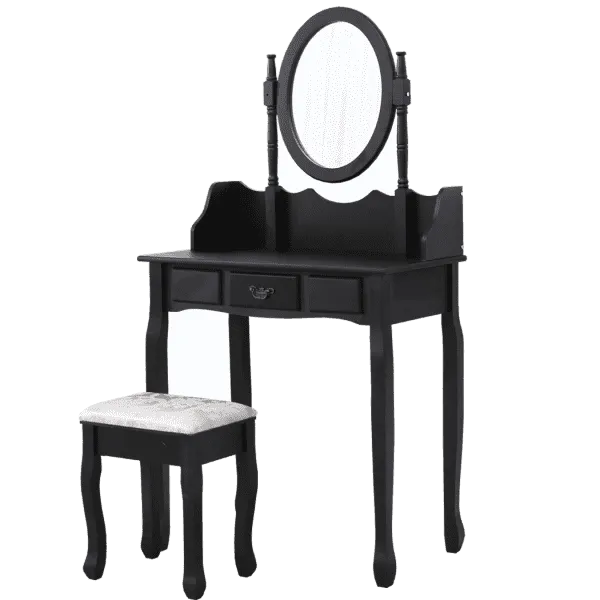 DRESSING TABLE STOOL MAKEUP MIRROR JEWELLERY ORGANIZER DRAWER CABINET
