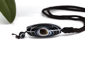 Dzi Bead Evil Eye necklace | Quartz