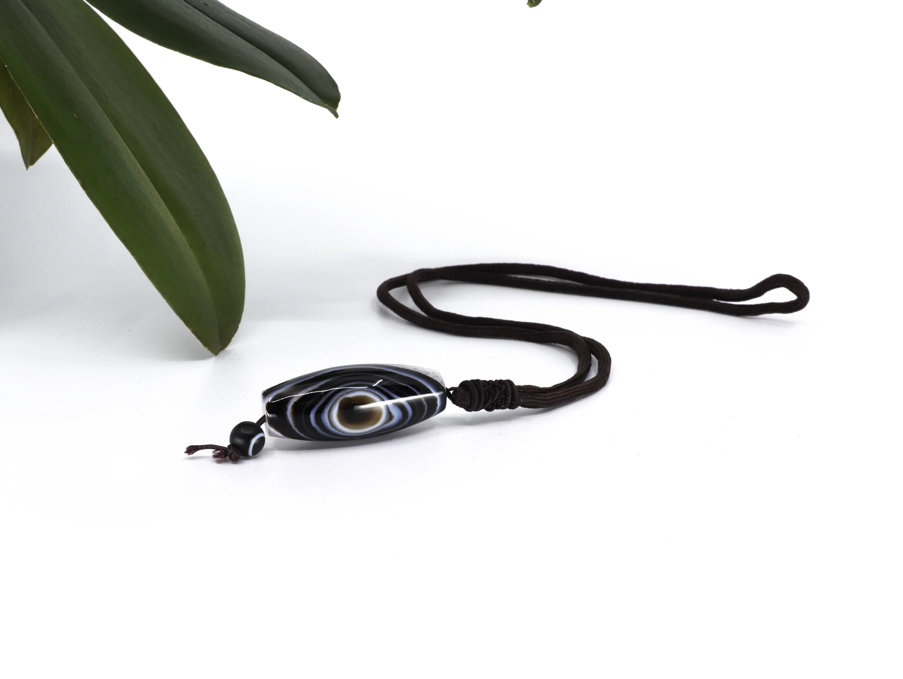 Dzi Bead Evil Eye necklace | Quartz