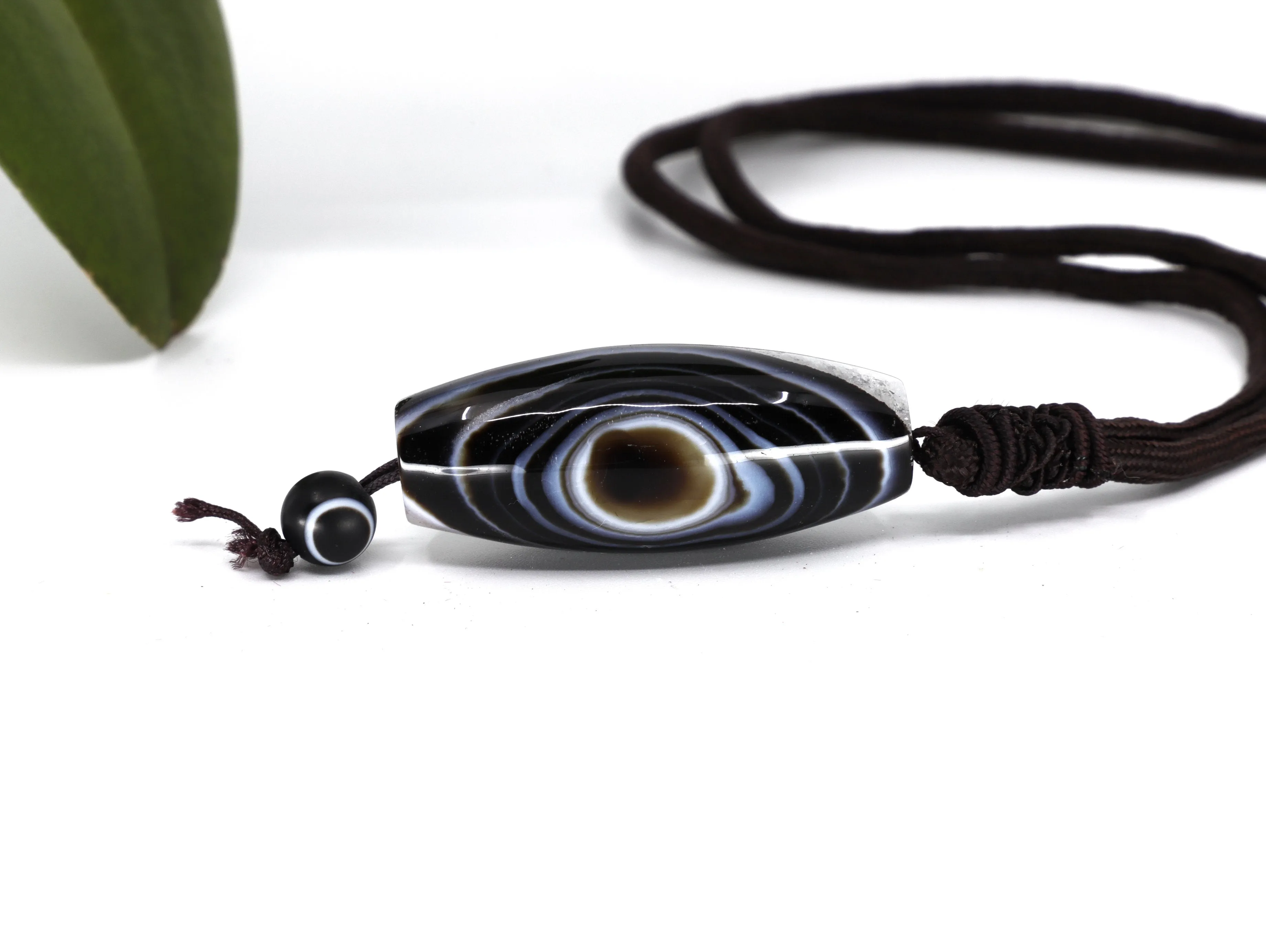 Dzi Bead Evil Eye necklace | Quartz