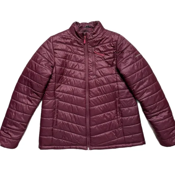 Eddie Bauer Burgundy Meadow Quilted Packable Puffy Jacket L