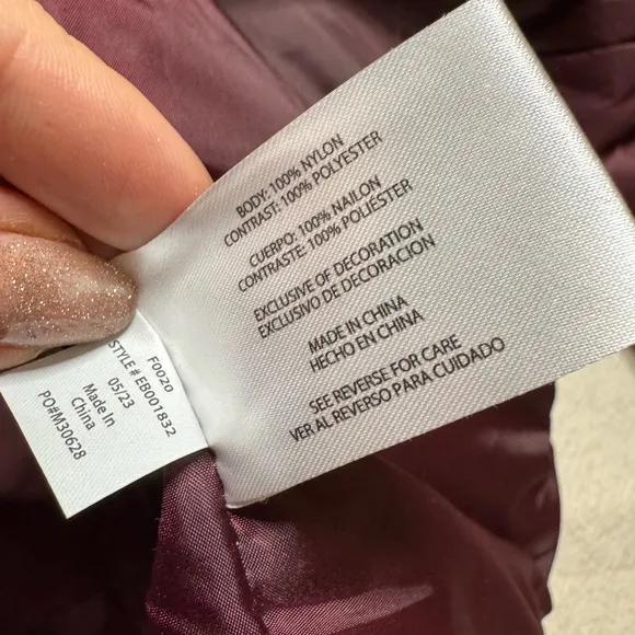 Eddie Bauer Burgundy Meadow Quilted Packable Puffy Jacket L