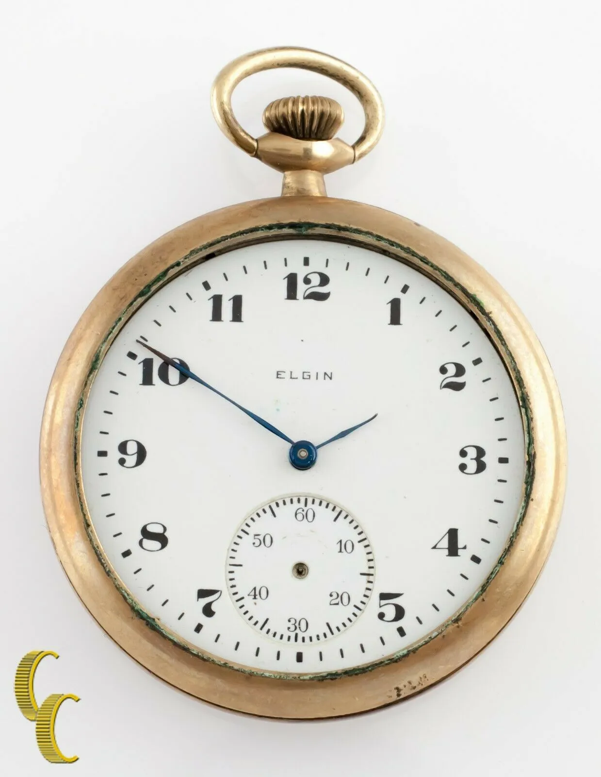 Elgin Antique Open Face Gold Filled Pocket Watch Gr 303 Size 12 7 Jewel