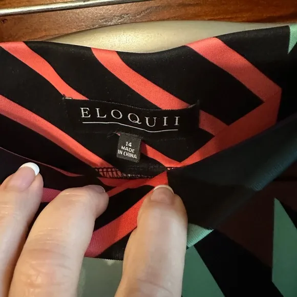 Eloquii Geometric Colorblock Scuba Skirt. Size 14. Excellent condition.