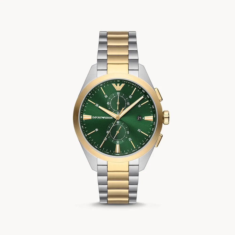 EMPORIO ARMANI CHRONOGRAPH TWO-TONE STAINLESS STEEL WATCH