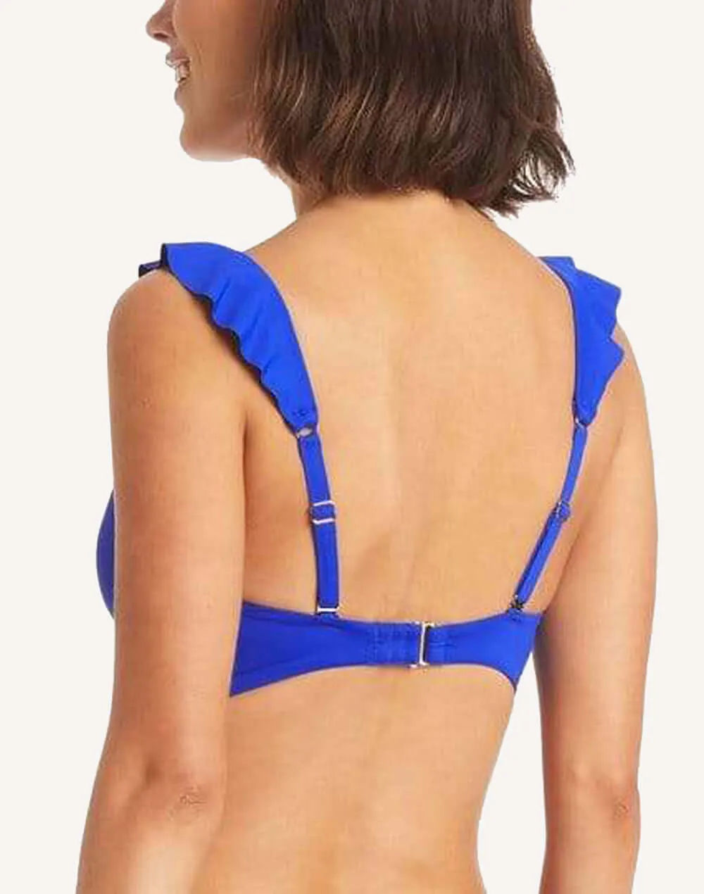 Essentials Cobalt Frill Bikini Top