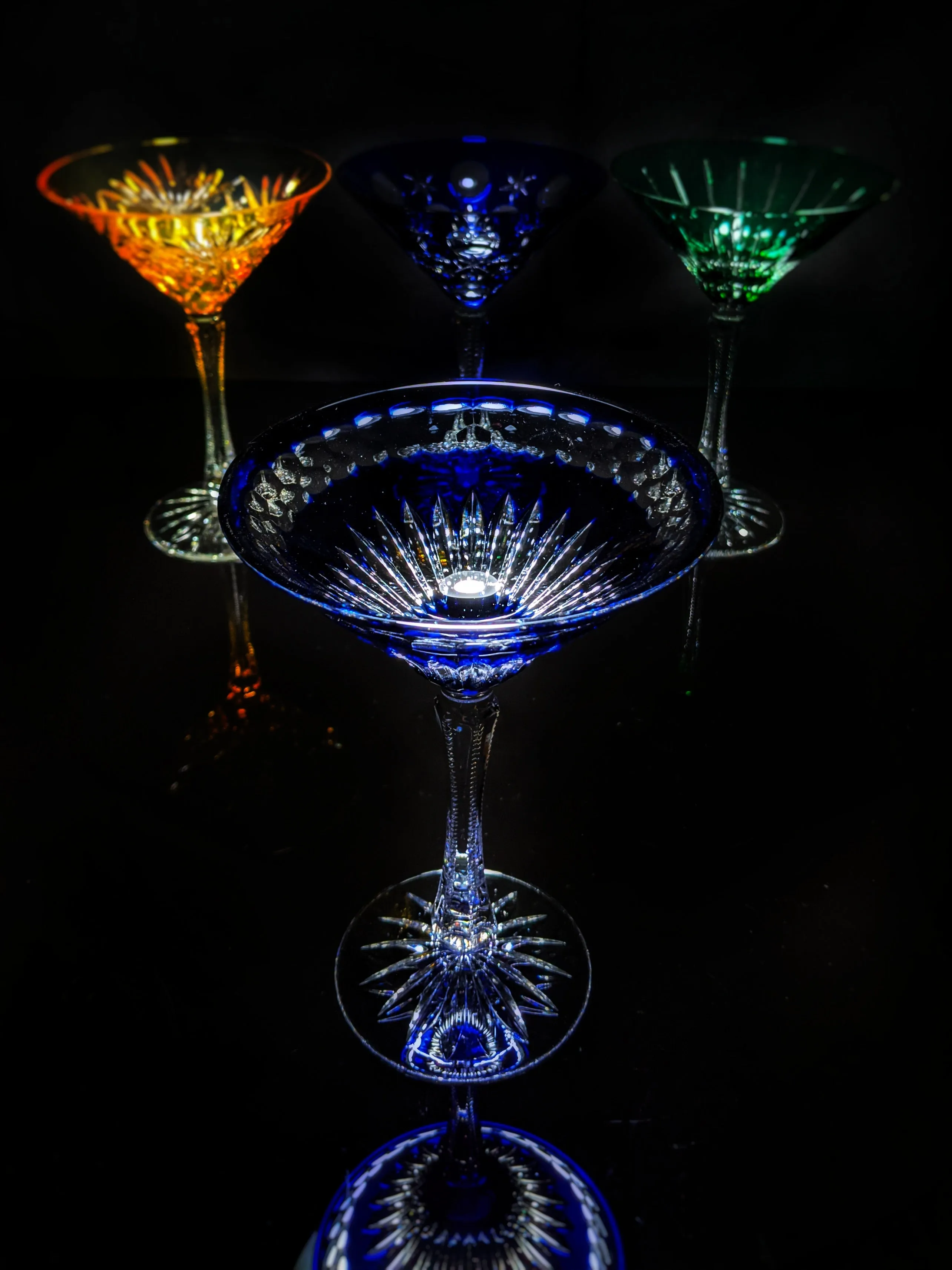 Faberge Crystal Martini Glasses Set Of 4 New In Presentation box