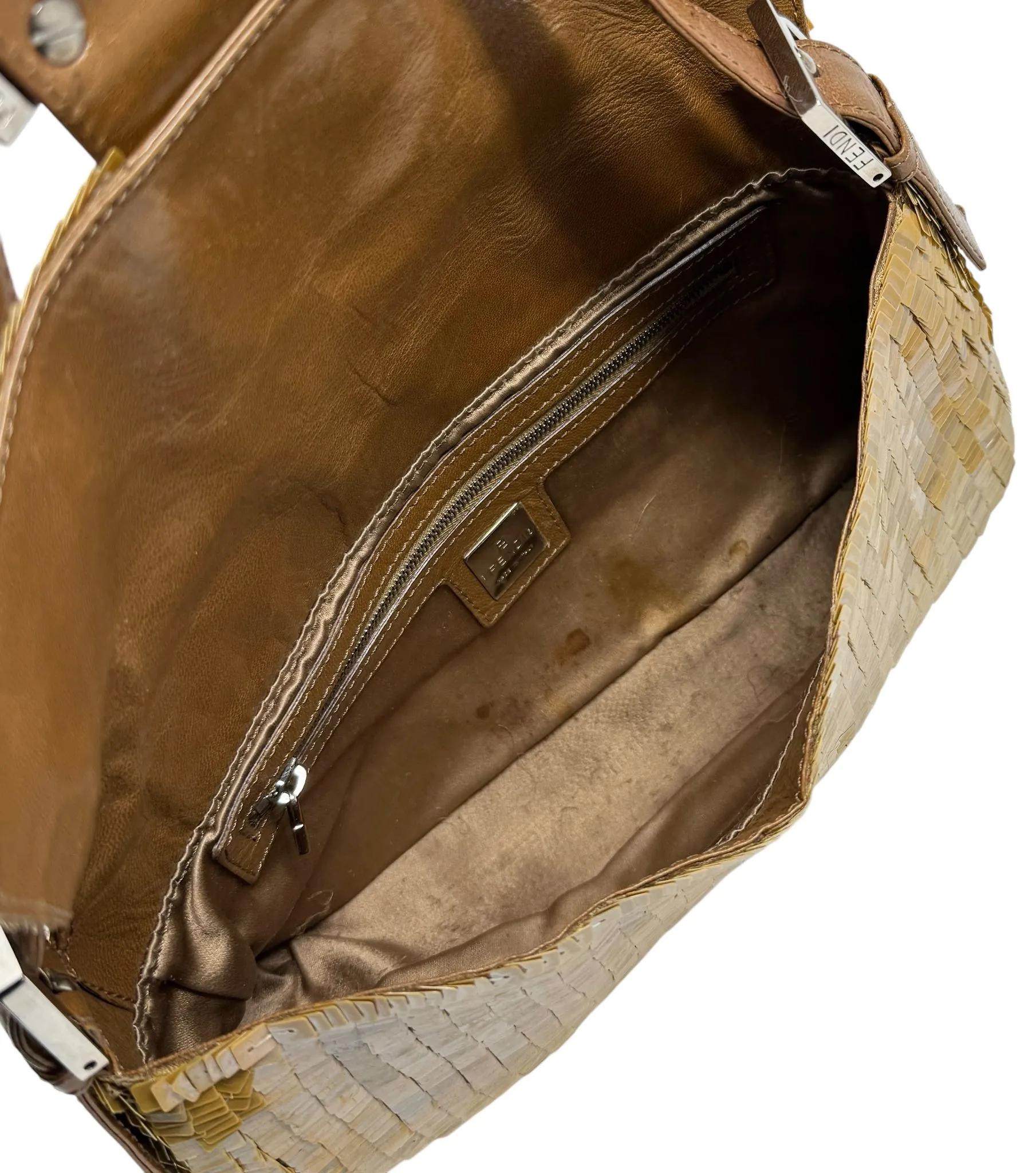Fendi Brown Sequin Baguette Bag