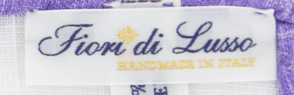 Fiori Di Lusso White Linen Blend Pocket Square