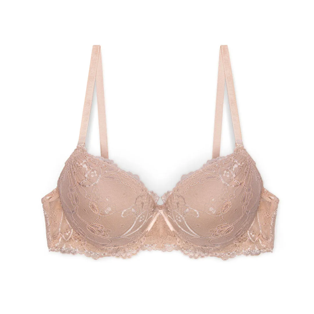 Floral Lace Double Push Up Bra - 3 Pack