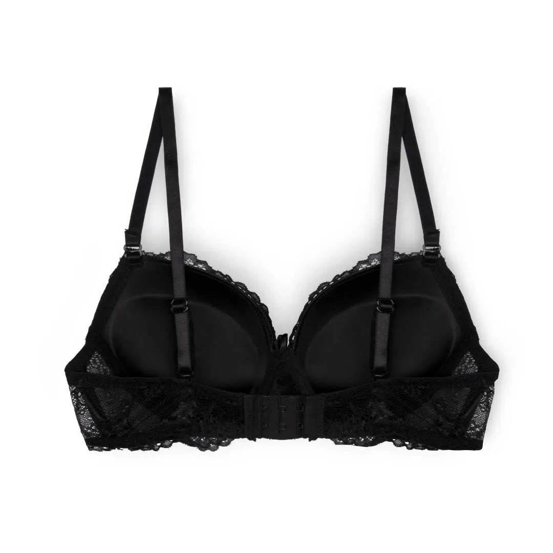 Floral Lace Double Push Up Bra - 3 Pack